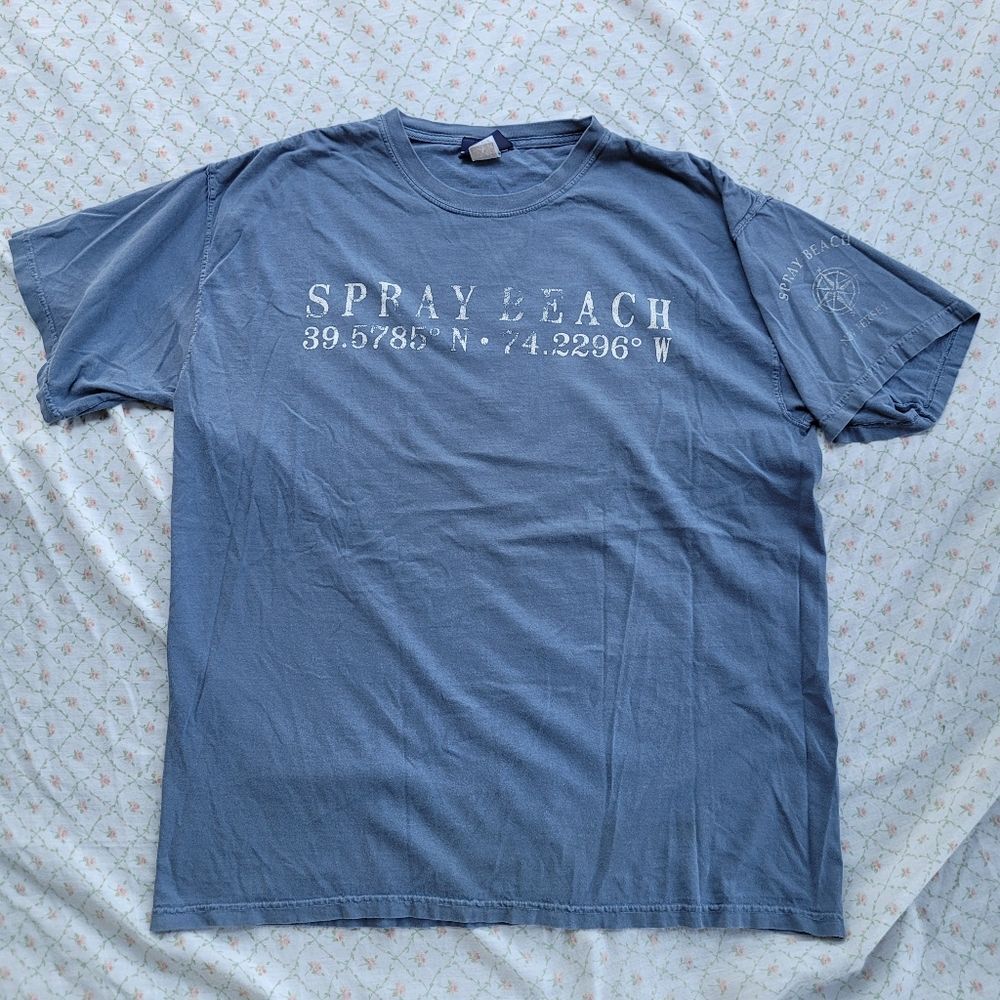 Breezin' Up Size XL Blue Spray Beach Men's T-Shirt